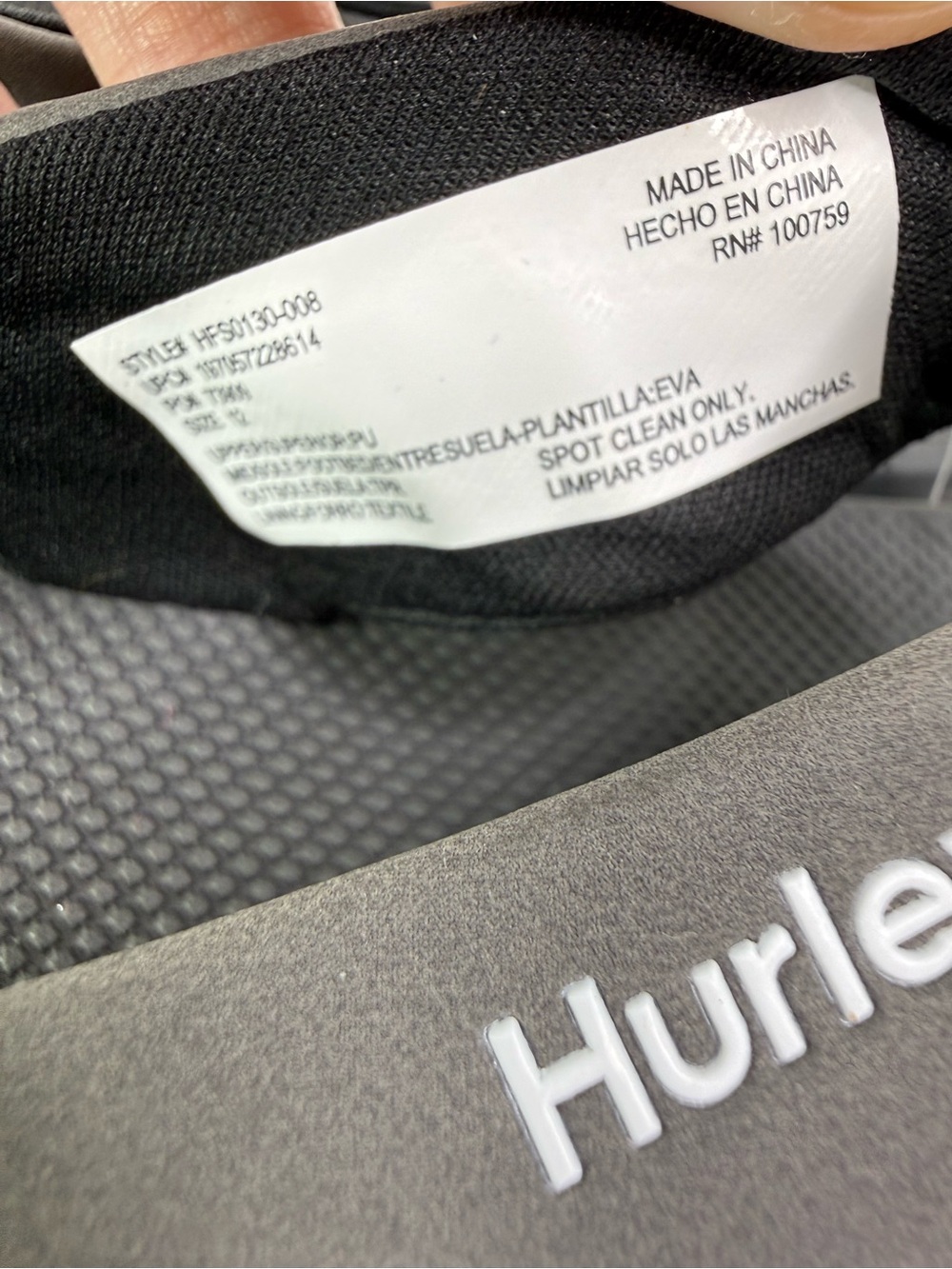 Hurley Men's Black Cushion Heel Flip-Flop Sandals 12 NEW - Picture 8 of 11